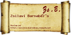 Zsilavi Barnabás névjegykártya